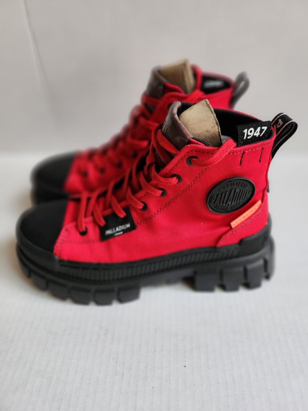 Palladium Women’s Red Canvas Streetwear Platform Boots - Size 6 - Rugged Hig NWT - Picture 3 of 13